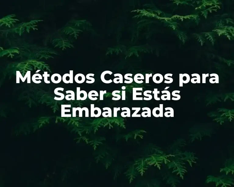 Métodos Caseros para Saber si Estás Embarazada