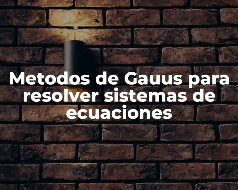 Metodos de Gauus para resolver sistemas de ecuaciones