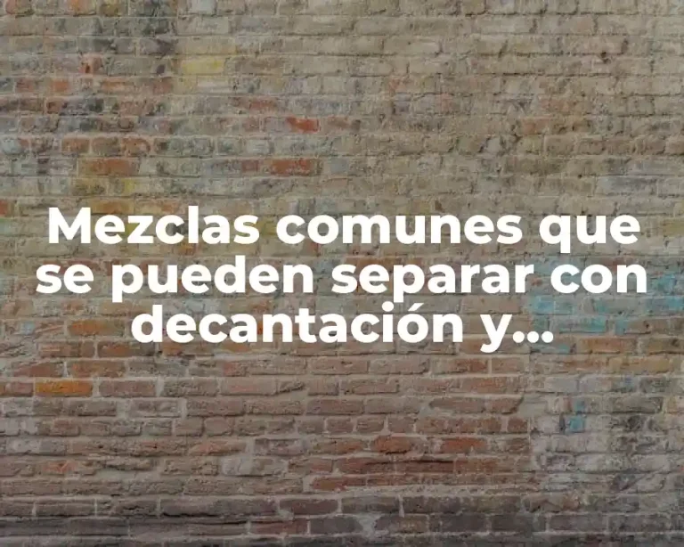 Mezclas comunes que se pueden separar con decantación y Significado