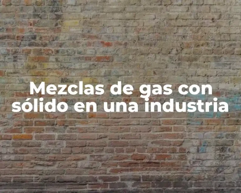 Mezclas de gas con sólido en una industria
