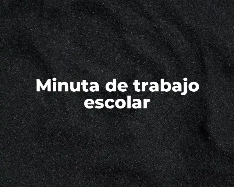 Minuta de trabajo escolar