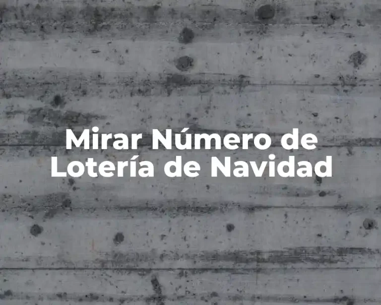 Mirar Número de Lotería de Navidad