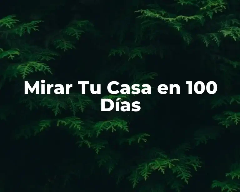 Mirar Tu Casa en 100 Días