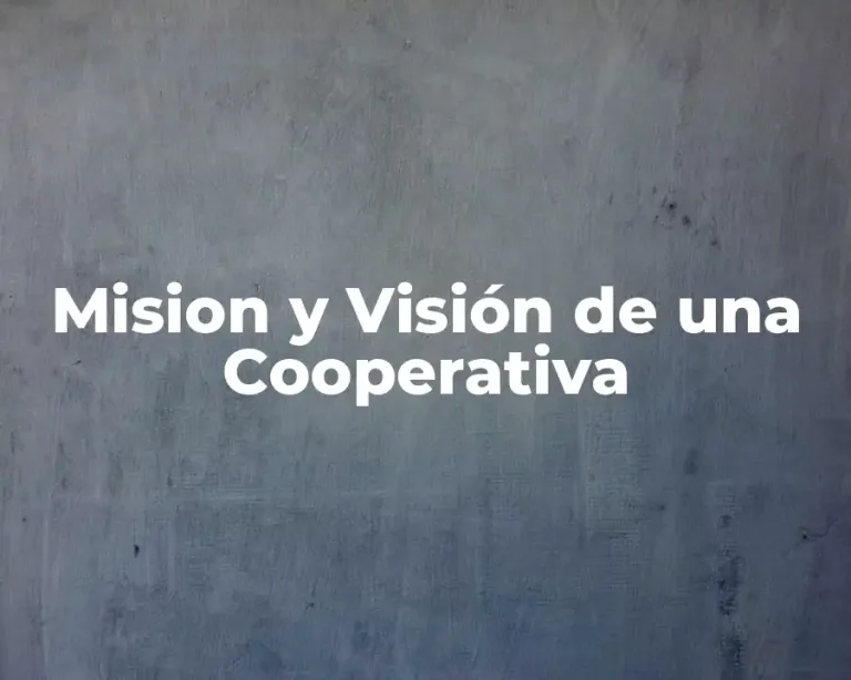 Mision y Visión de una Cooperativa
