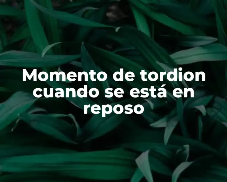 Momento de tordion cuando se está en reposo