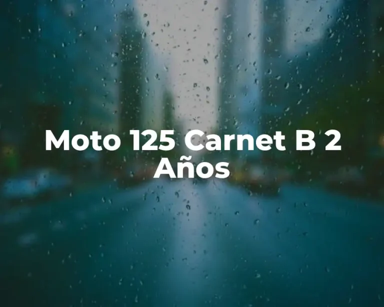 Moto 125 Carnet B 2 Años