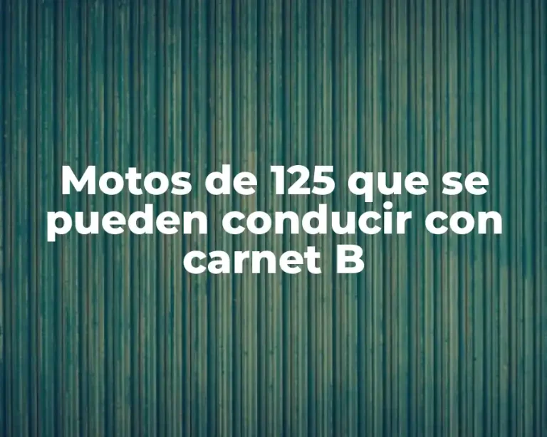 Motos de 125 que se pueden conducir con carnet B