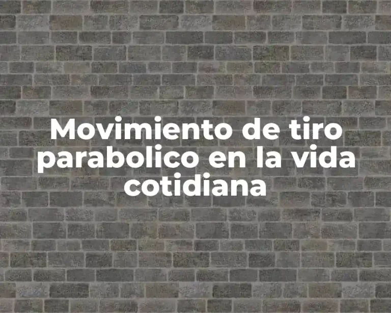 Movimiento de tiro parabolico en la vida cotidiana