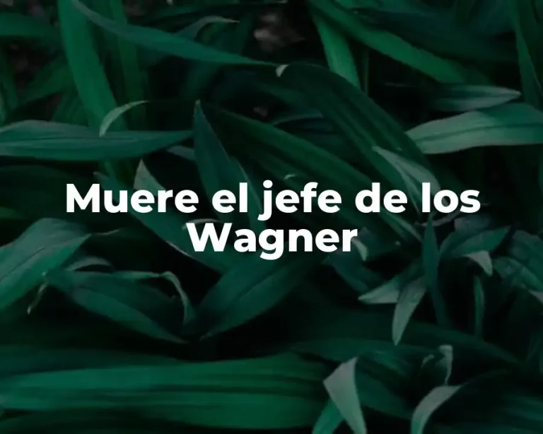 Muere el jefe de los Wagner