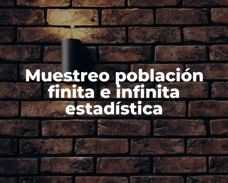 Muestreo población finita e infinita estadística
