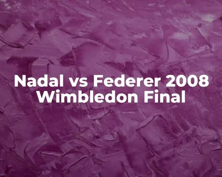 Nadal vs Federer 2008 Wimbledon Final
