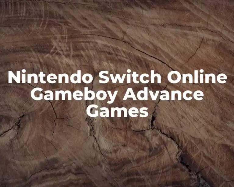 Nintendo Switch Online Gameboy Advance Games