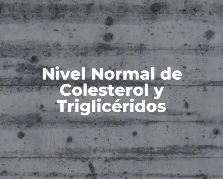 Nivel Normal de Colesterol y Triglicéridos