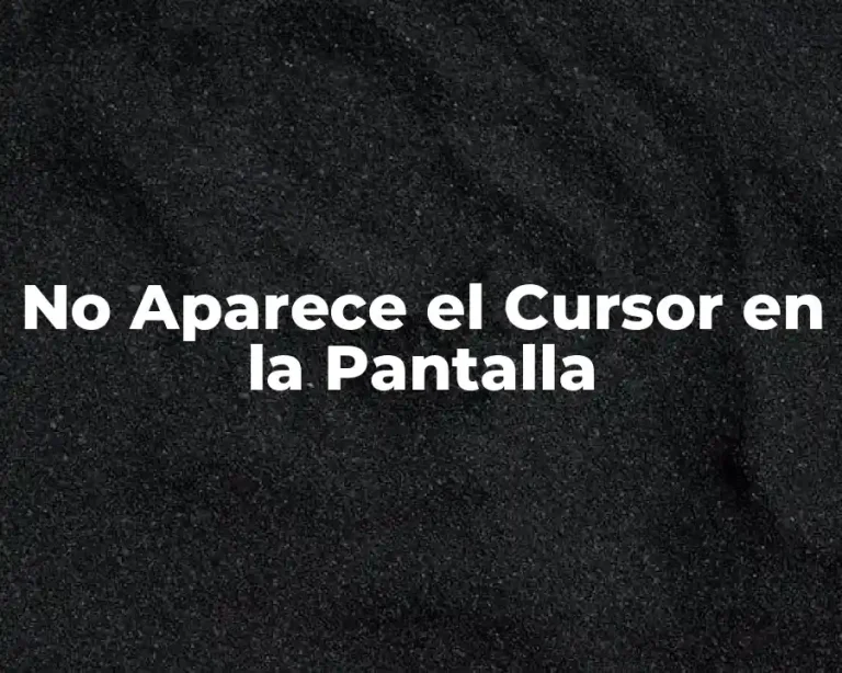 No Aparece el Cursor en la Pantalla