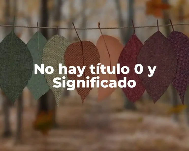 No hay título 0 y Significado