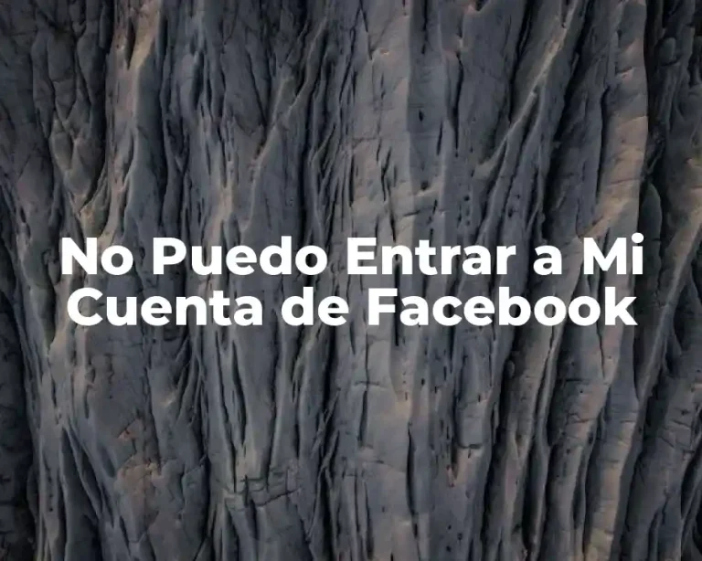 No Puedo Entrar a Mi Cuenta de Facebook