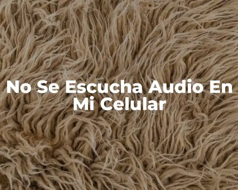 No Se Escucha Audio En Mi Celular