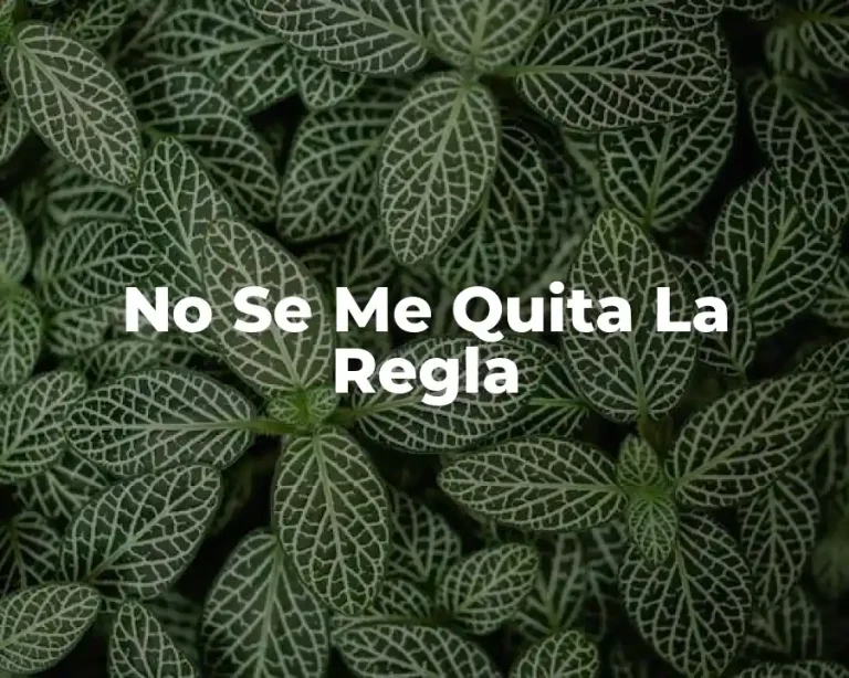 No Se Me Quita La Regla