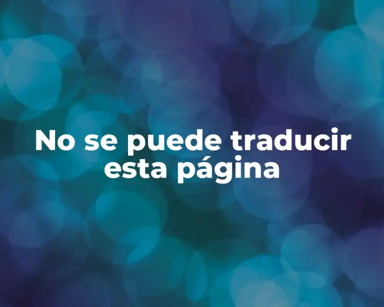 No se puede traducir esta página