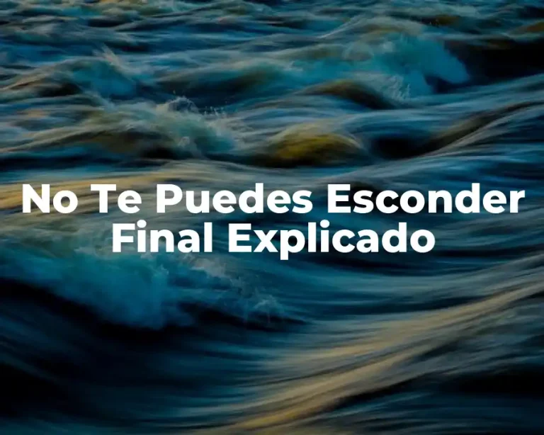 No Te Puedes Esconder Final Explicado