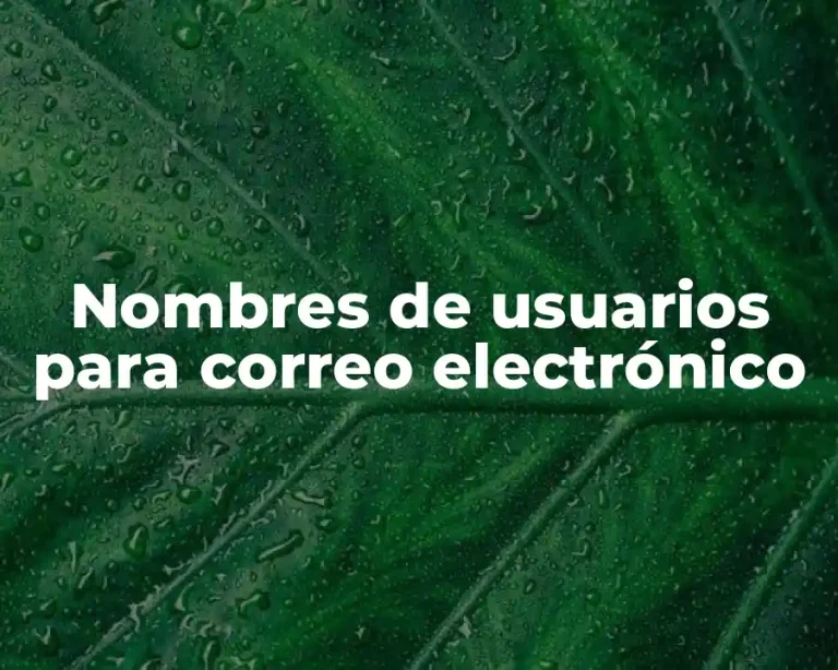 Nombres de usuarios para correo electrónico