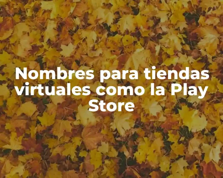 Nombres para tiendas virtuales como la Play Store