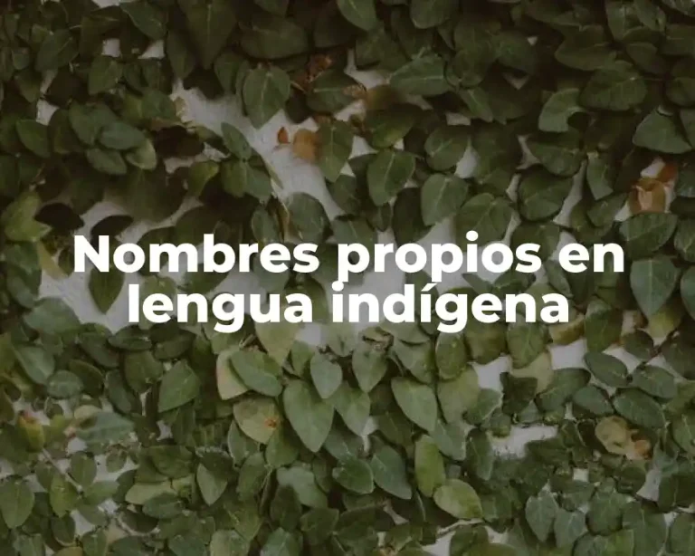 Nombres propios en lengua indígena