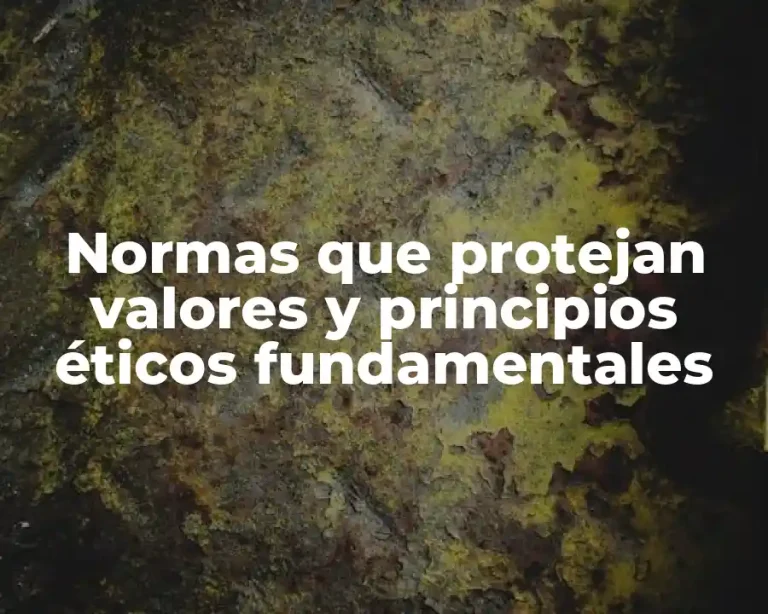 Normas que protejan valores y principios éticos fundamentales