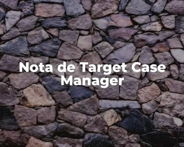 Nota de Target Case Manager