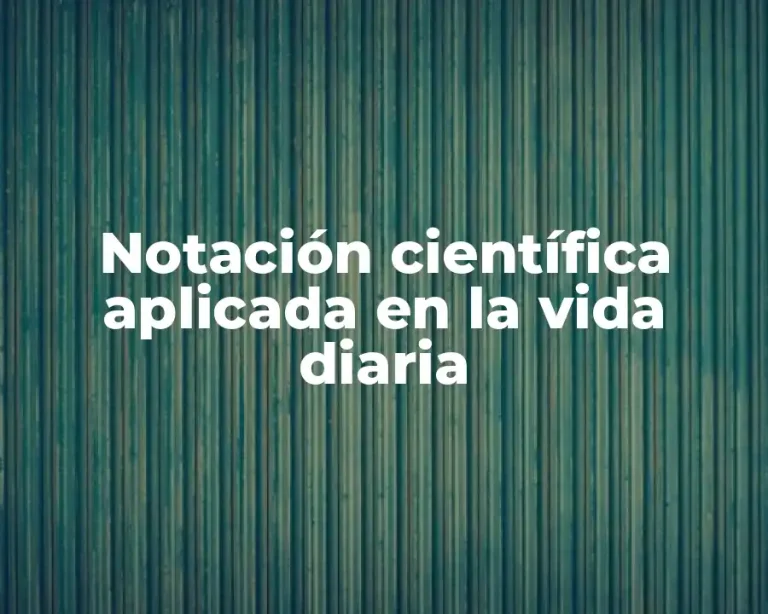 Notación científica aplicada en la vida diaria
