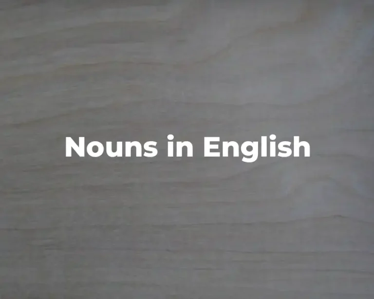Nouns in English