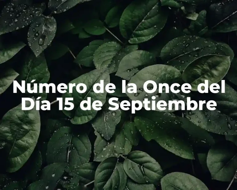 Número de la Once del Día 15 de Septiembre