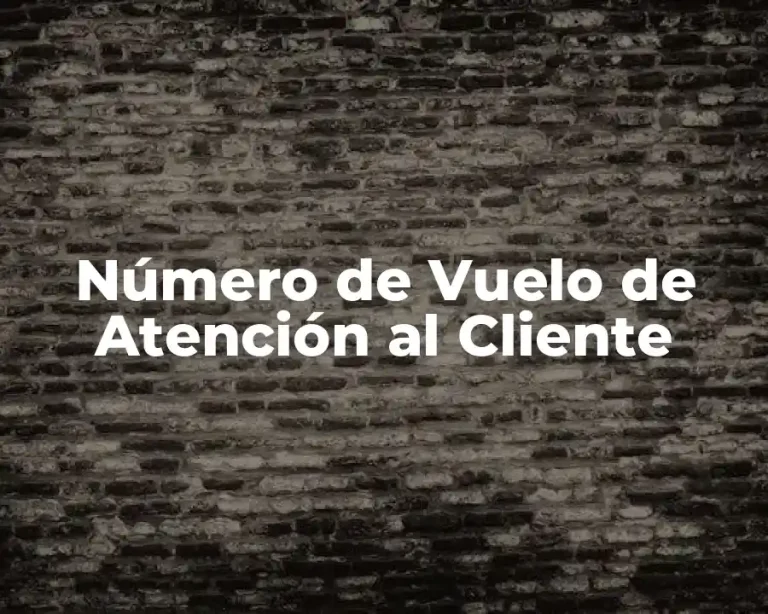 Número de Vuelo de Atención al Cliente