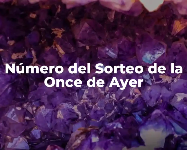 Número del Sorteo de la Once de Ayer