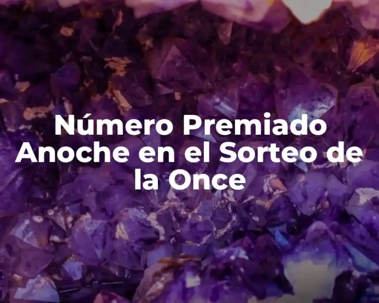 Número Premiado Anoche en el Sorteo de la Once