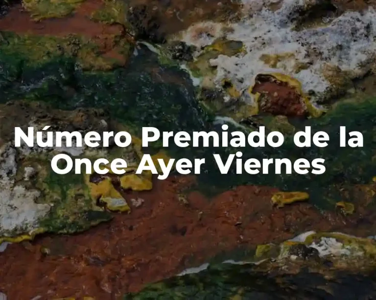 Número Premiado de la Once Ayer Viernes