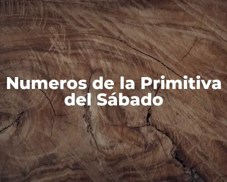 Numeros de la Primitiva del Sábado