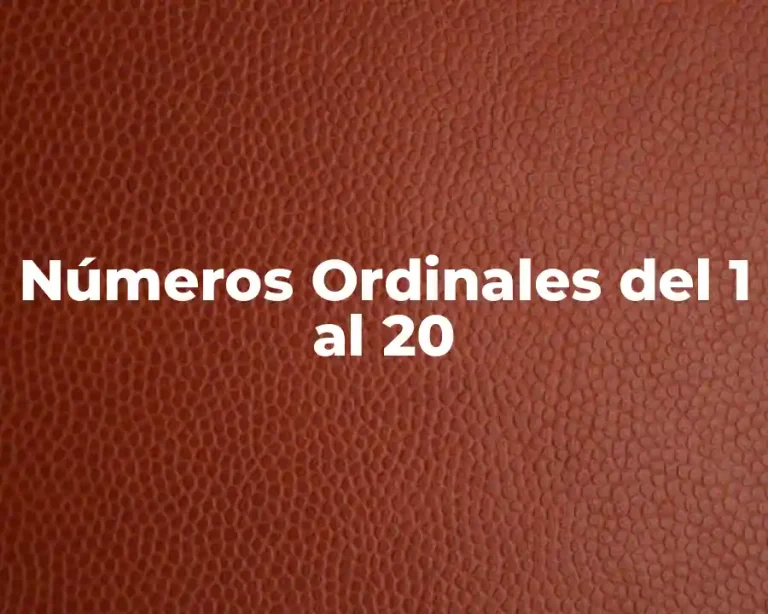 Números Ordinales del 1 al 20