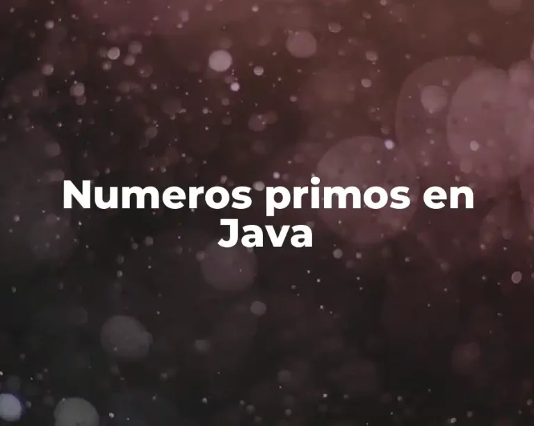 Numeros primos en Java