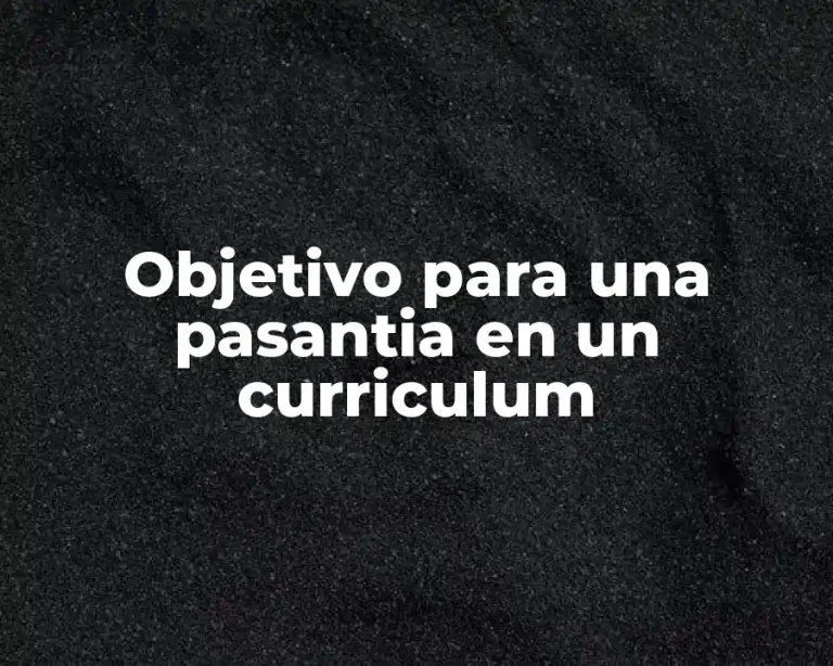 Objetivo para una pasantia en un curriculum