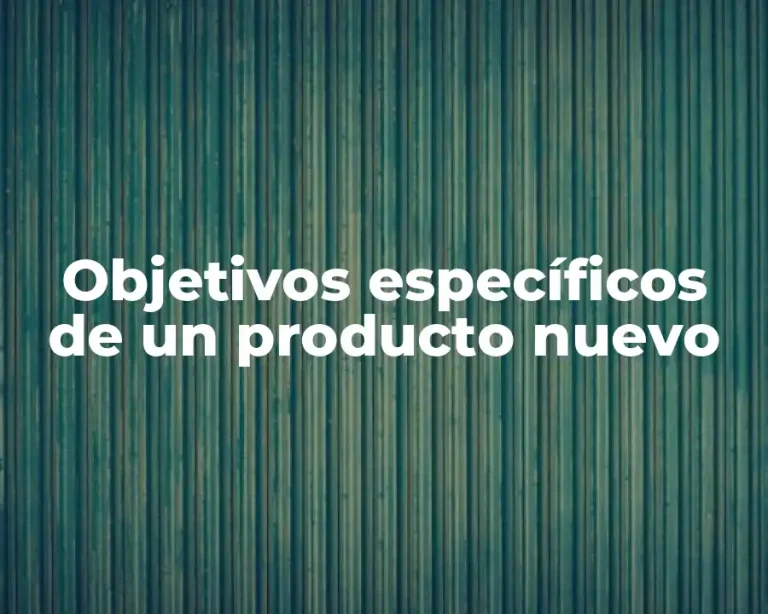 Objetivos específicos de un producto nuevo