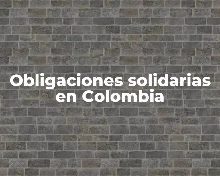 Obligaciones solidarias en Colombia