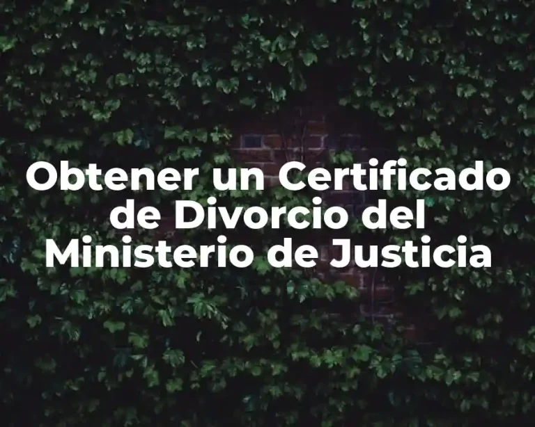 Obtener un Certificado de Divorcio del Ministerio de Justicia