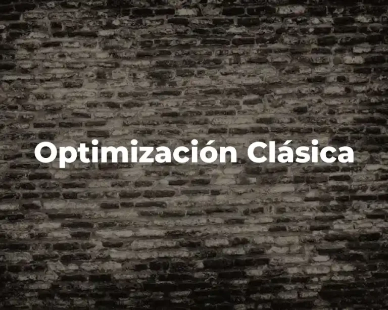 Optimización Clásica