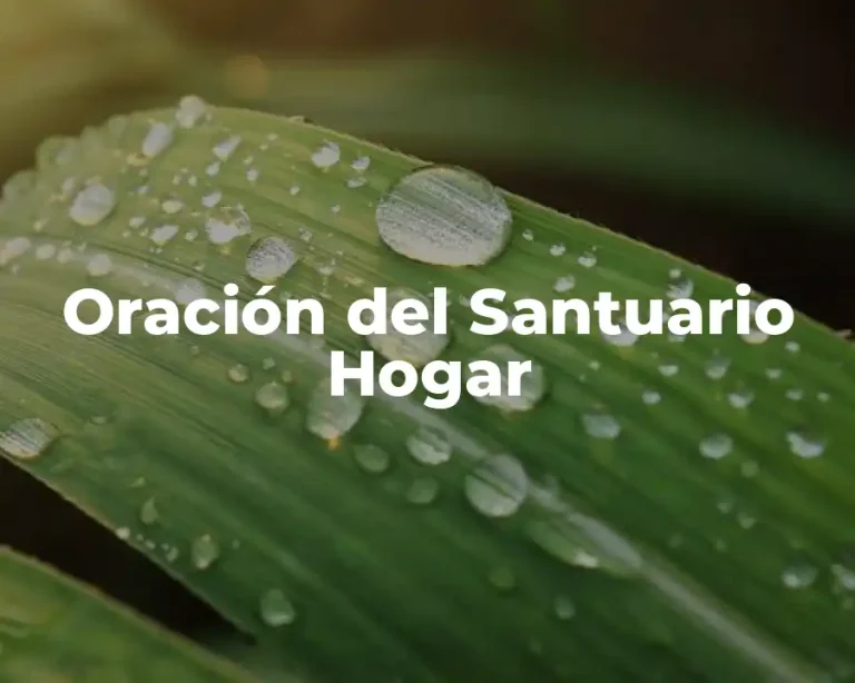 Oración del Santuario Hogar