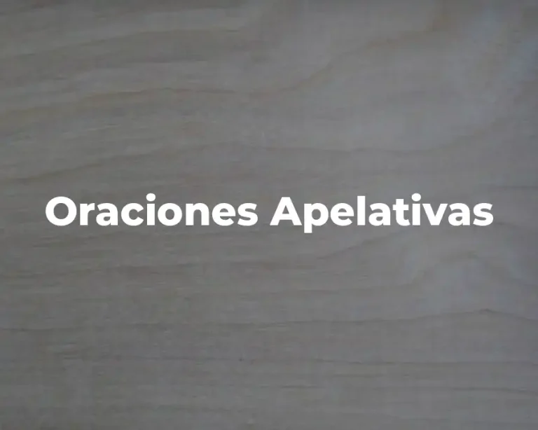 Oraciones Apelativas
