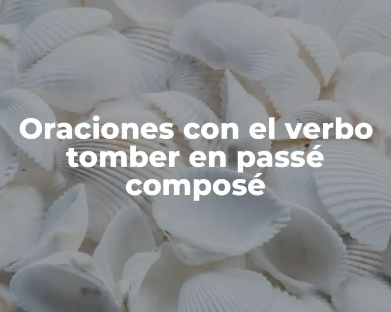Oraciones con el verbo tomber en passé composé