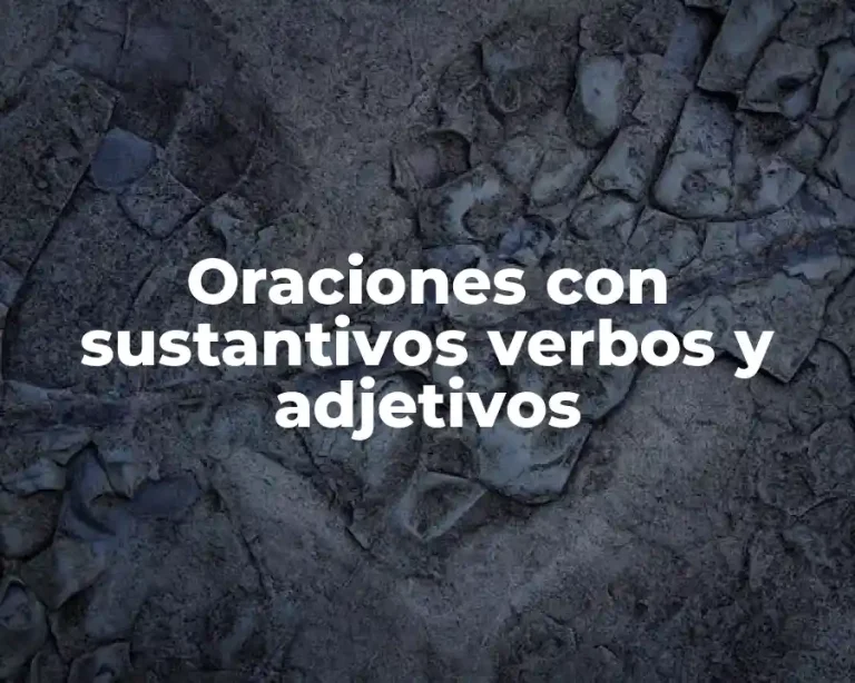 Oraciones con sustantivos verbos y adjetivos