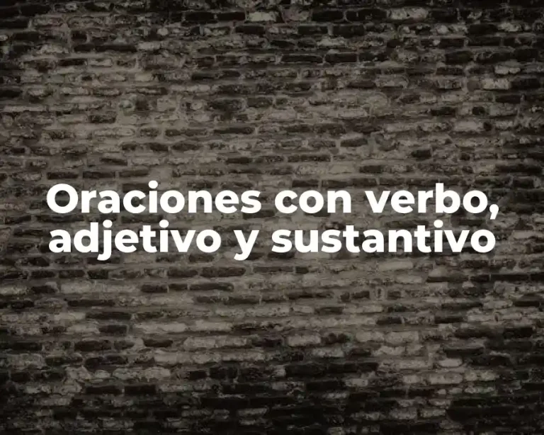 Oraciones con verbo, adjetivo y sustantivo