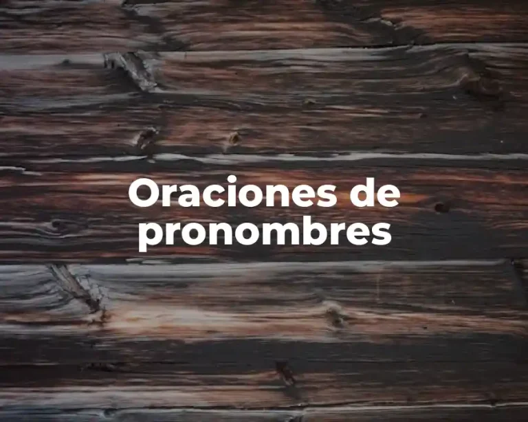 Oraciones de pronombres